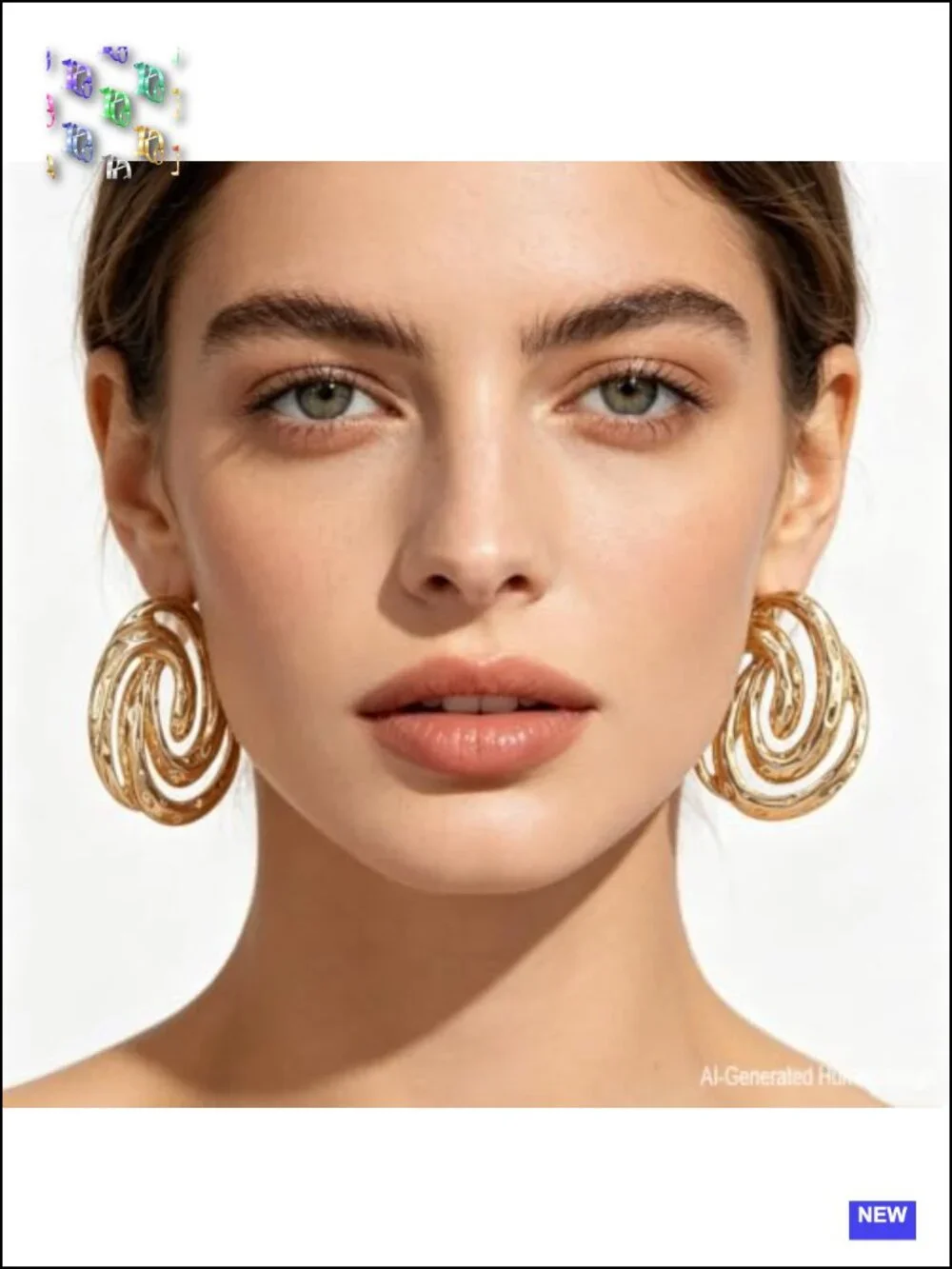 Large Gold Statement Earrings for Women Chunky Big Circle Drop Hanging Geometric